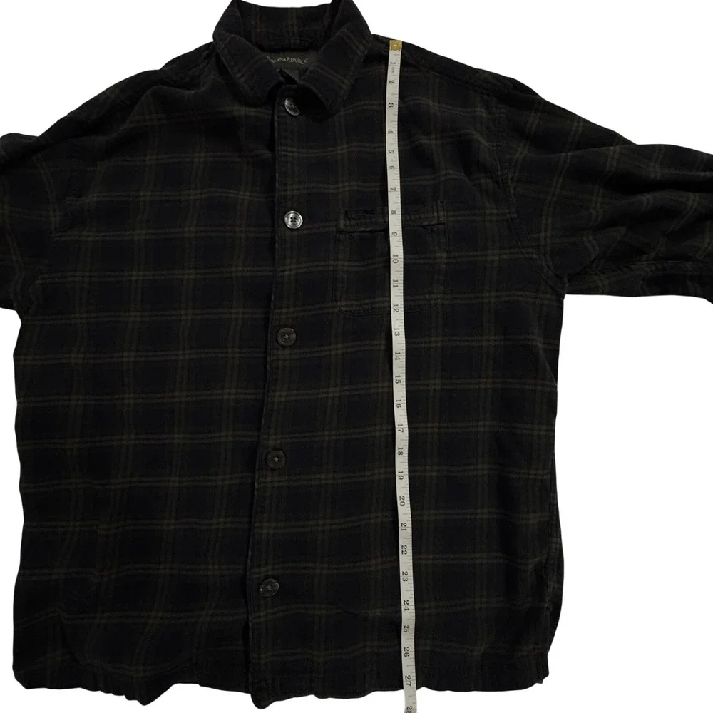 Banana Republic Shirt Men's S Flannel Untucked Cut 100% Cotton Pocket